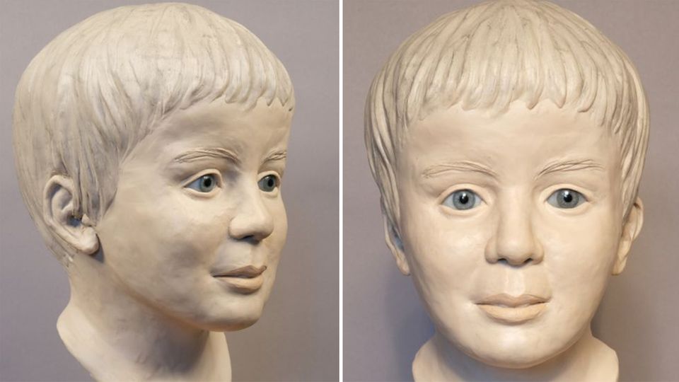 Rekonstruktion des Kopfes des toten Jungen, der aus der Donau geborgen wurde