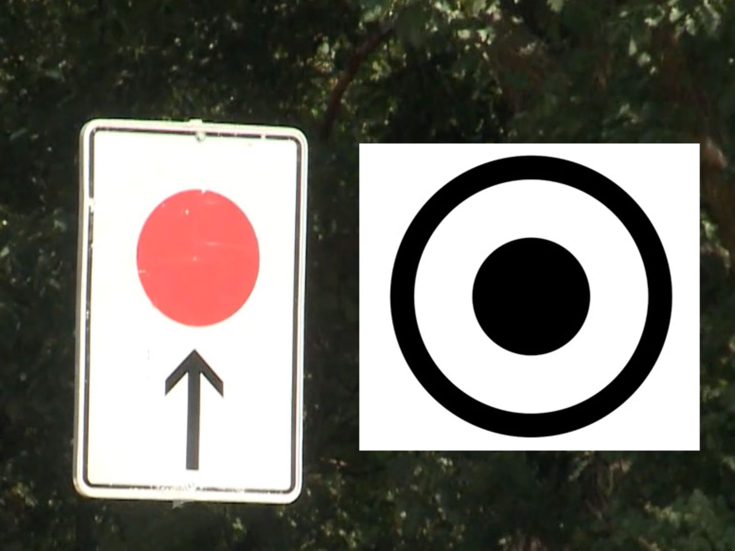 Verkehrsschild mit rotem Punkt & Pfeil: Bedeutung, Erklärung