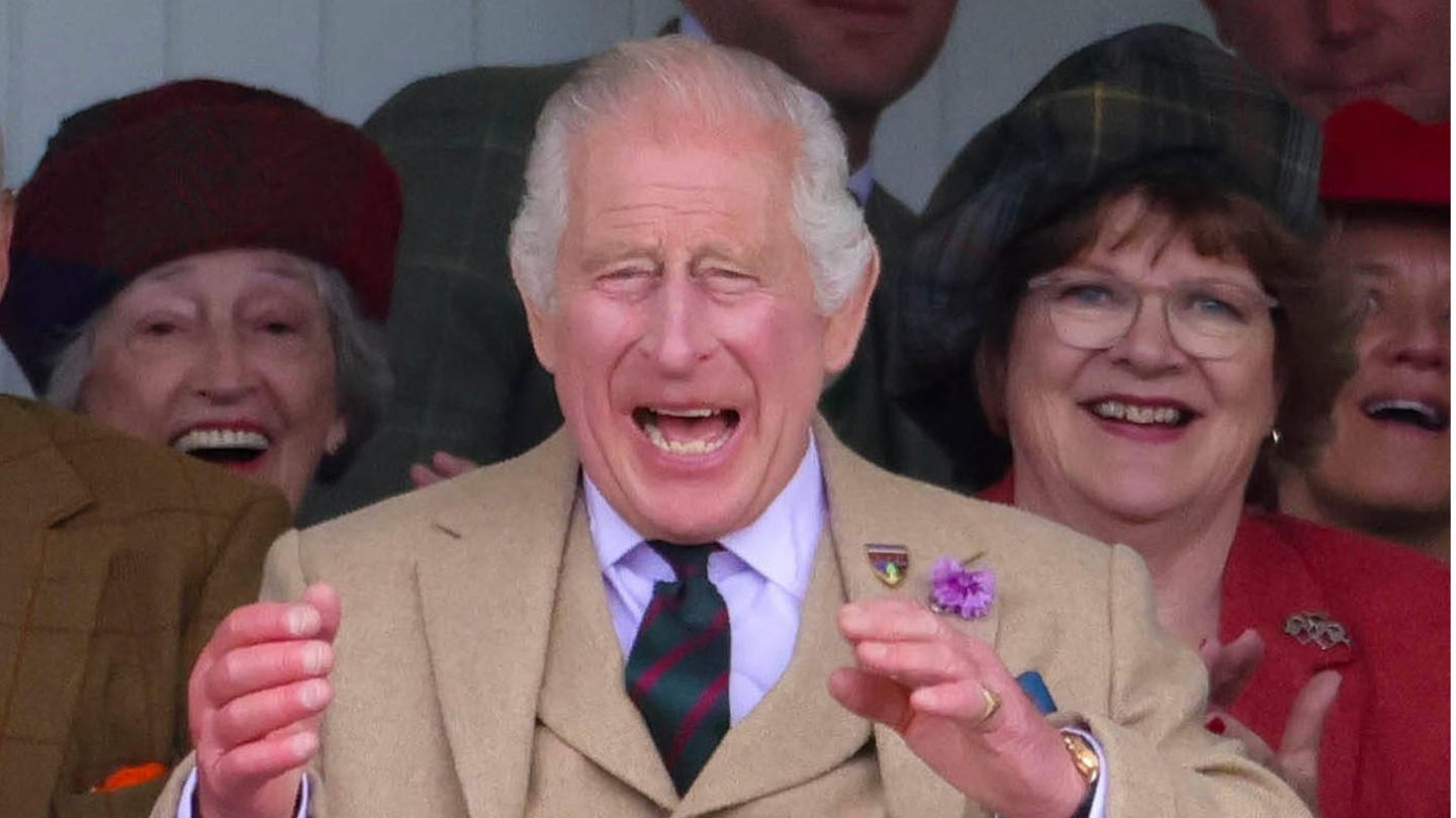 King Charles III  at the Highland Games: the king was rarely seen laughing like that