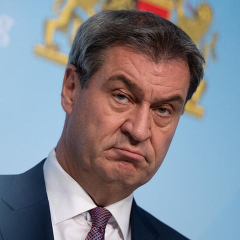 Markus Söder bei der Pressekonferenz am Sonntag in München