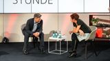 Der Vizekanzler und die Bestseller-Autorin zeigten sich gut gelaunt