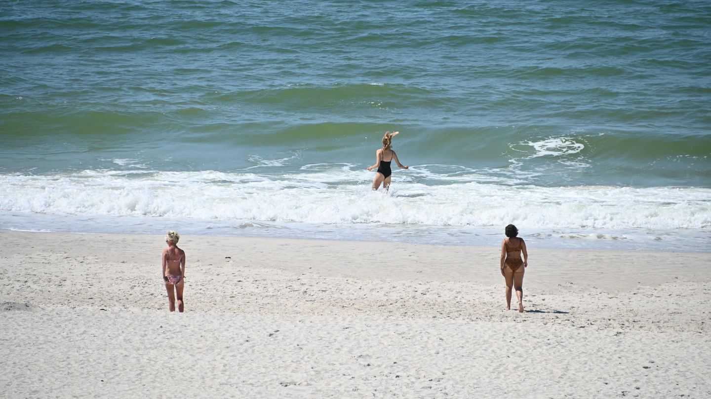 Mehrere Frauen am Strand
