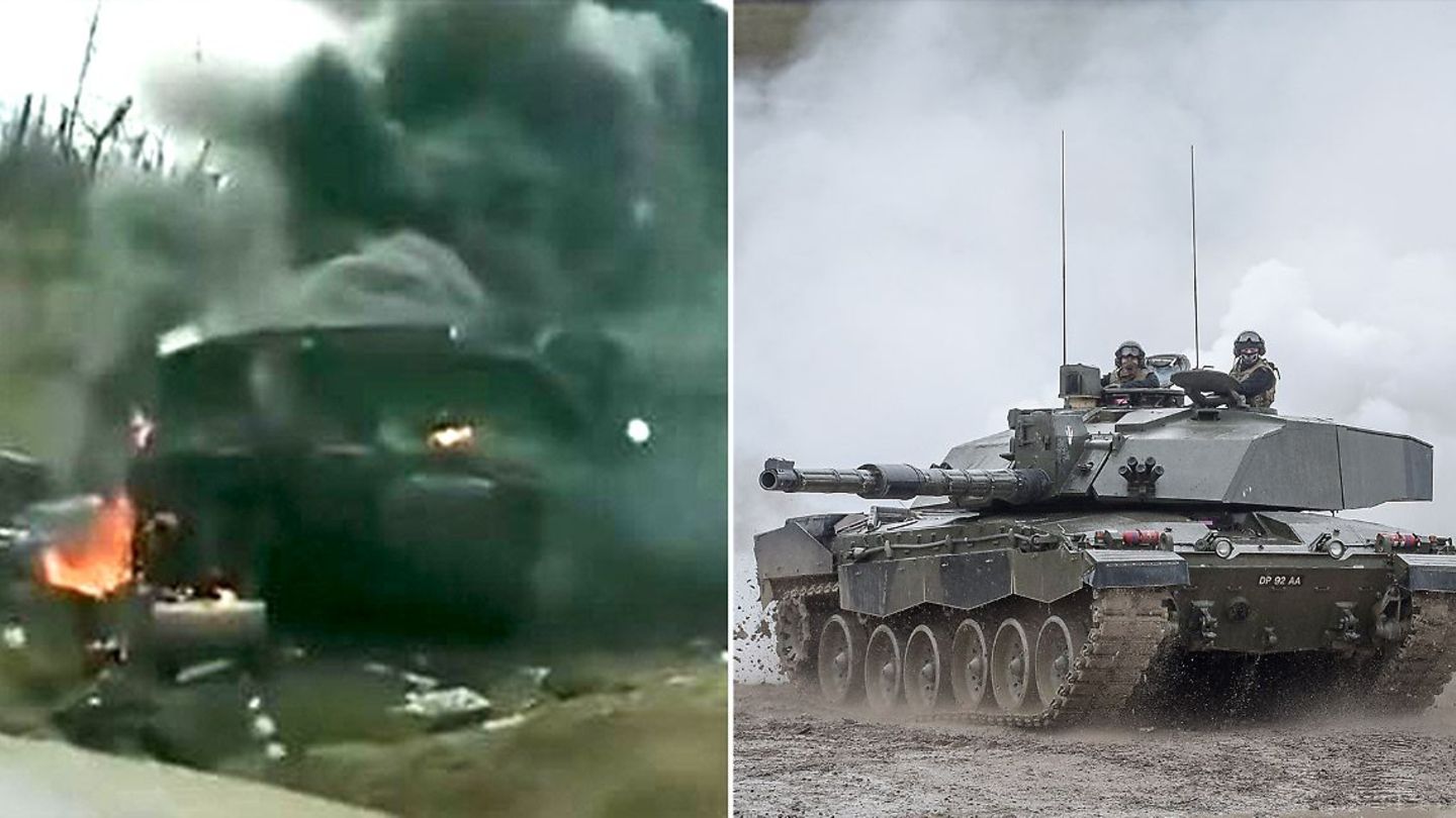 Britischer Challenger2 zerstört Video soll brennendes Wrack zeigen