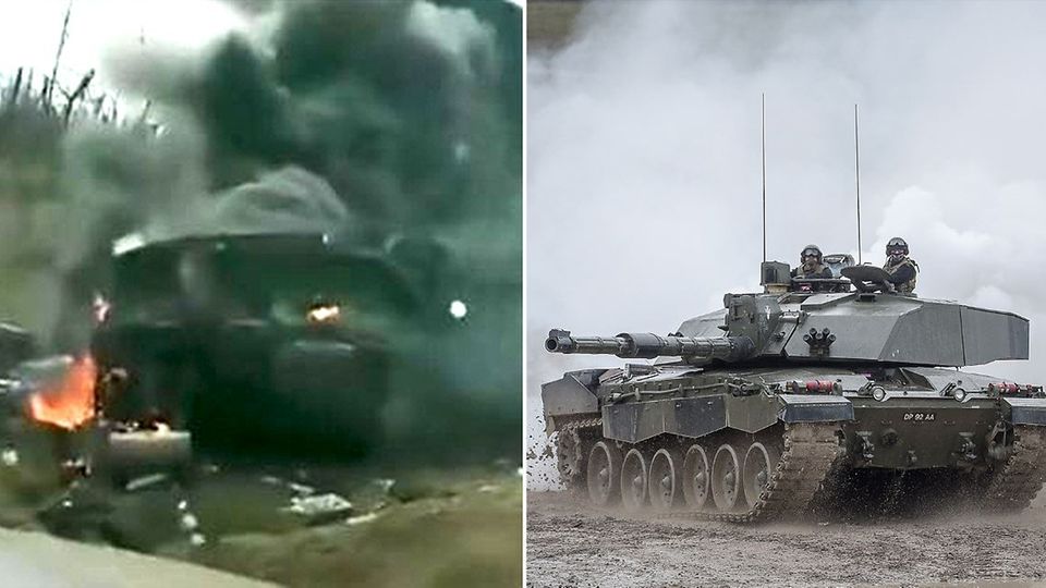Britische Challenger-2-Panzer im Fronteinsatz Britische Challenger-2-Panzer im Fronteinsatz