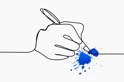 Illustration einer Hand, die etwas schreibt