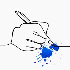 Illustration einer Hand, die etwas schreibt