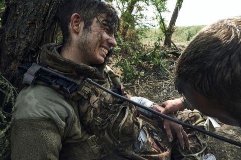 Die K,ämpfe sind hart und zäh. Ein Ukrainer wurde bei Bachmut in den Kämpfen um Klischtschijiwka verwundet.