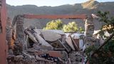Menetekel aus Stein: Stehengebliebene Pfeiler eines Hauses nahe Marrakesch