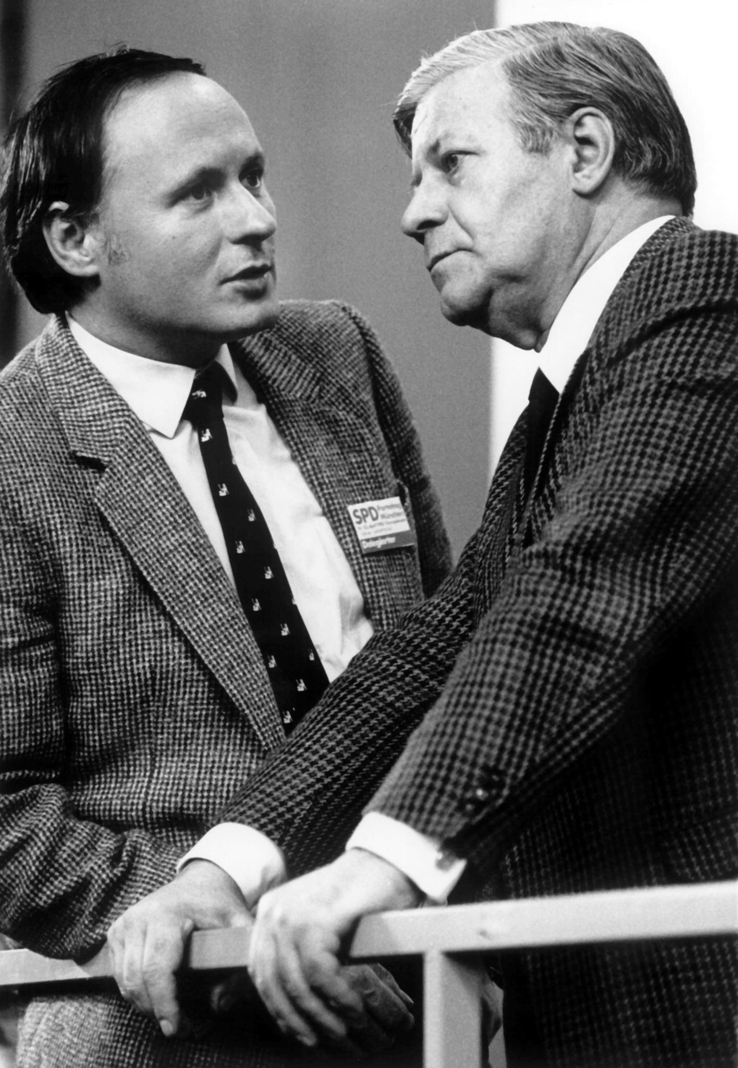 Lafontaine 1982 im Gespräch mit Bundeskanzler Helmut Schmidt