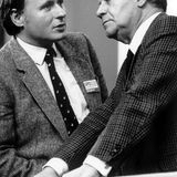 Lafontaine 1982 im Gespräch mit Bundeskanzler Helmut Schmidt
