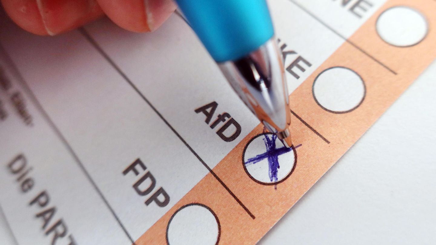 Person wählt AfD