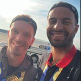 Ein gemeinsames Foto von Andreas Obst und Johannes Thiemann auf Instagram zeigt: Die Basketballer sind wieder in Deutschland