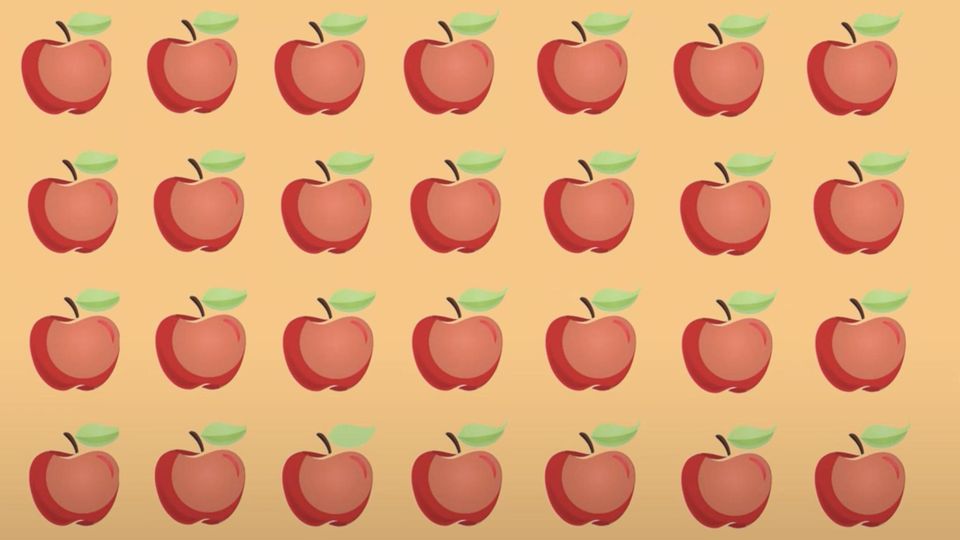 Augentest: Welcher Apfel tanzt aus der Reihe?