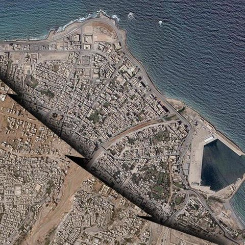Vorher-Nachher-Ansicht von Derna in Libyen: Eine interaktive Ansicht finden Sie unten im Artikel