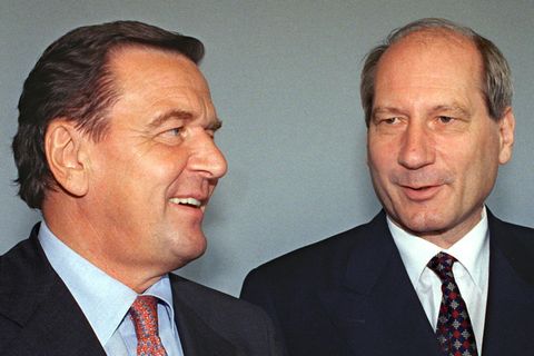 Die SPD-Politiker Gerhard Schröder und Reinhard Klimmt