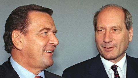 Die SPD-Politiker Gerhard Schröder und Reinhard Klimmt
