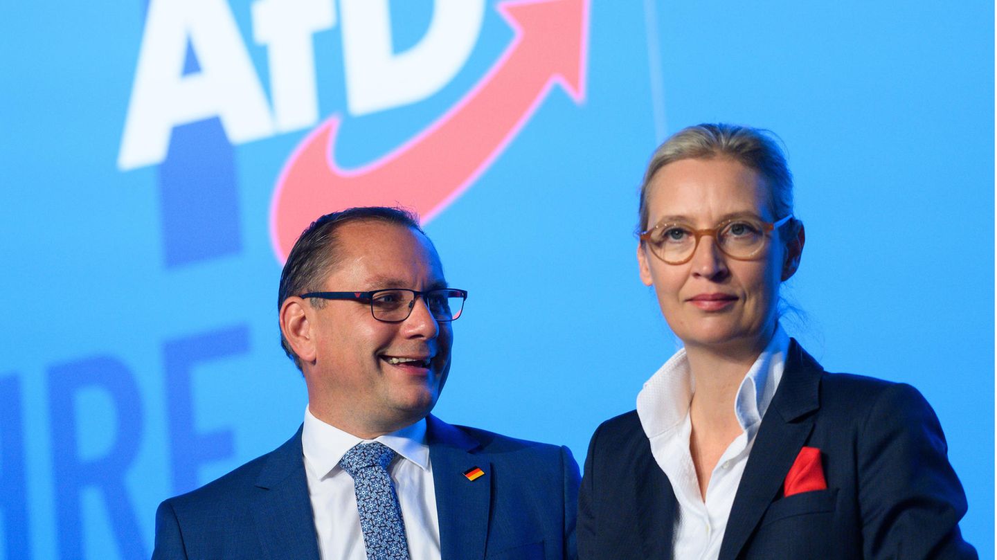 Die AfD-Parteivorsitzenden Alice Weidel und Tino Chrupalla