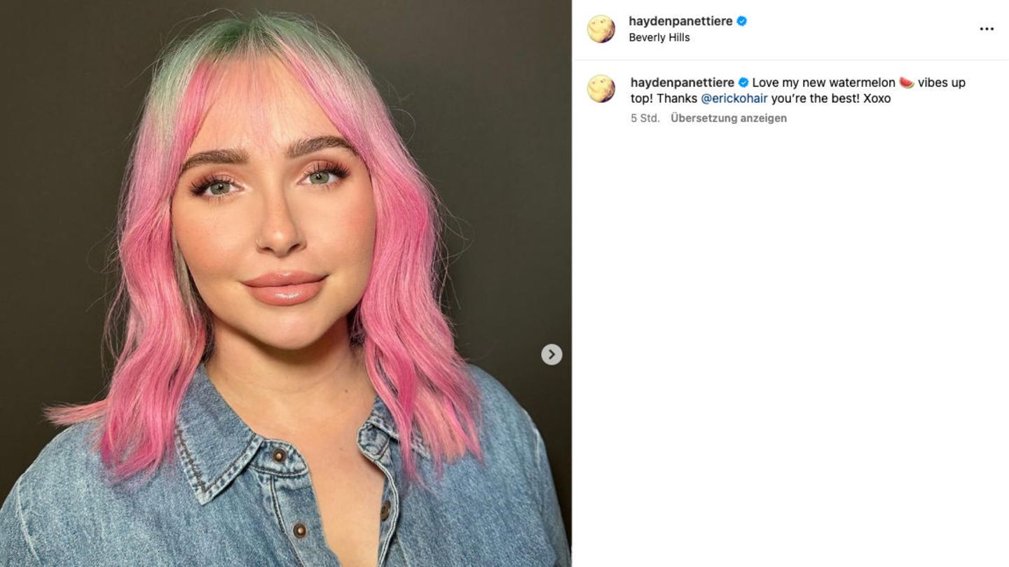 People of today: Hayden Panettiere surprises with unusual watermelon hair