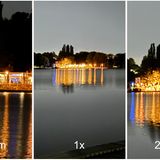 Test: Das funktioniert auch nachts. Herangezoomt kann man immer noch viele Details der Bar erkennen – und das obwohl sie mindestens 300 Meter entfernt liegt. Rechts zum Vergleich ein zweifach gezoomtes Bild