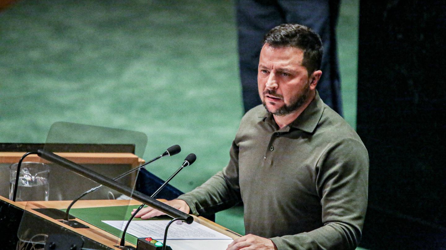 Ukraines Präsident Wolodymyr Selenskyj vor den Vereinten Nationen
