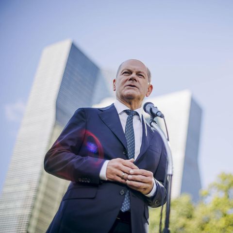 Bundeskanzler Olaf Scholz warnte in New York vor der UN-Generalversammlung vor einem Schein-Frieden in der Ukraine