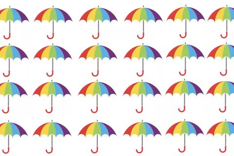 Bilderrätsel: Einer der Regenschirme ist kaputt – bloß welcher?