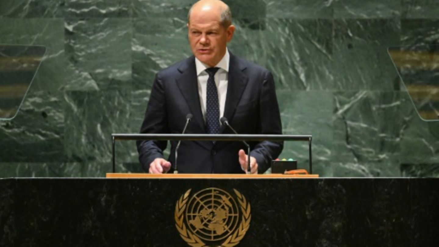 Kanzler Olaf Scholz im UN-Hauptquartier in New York