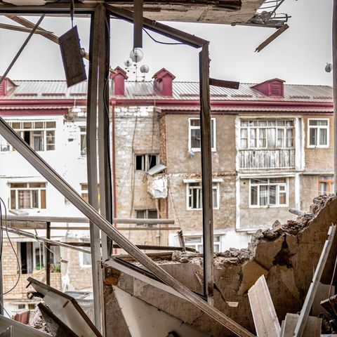 19. September 2023: Ein zerstörtes Wohnhaus in Stepanakert