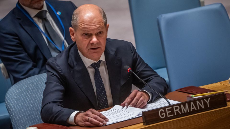 Bundeskanzler Olaf Scholz im UN-Sicherheitsrat