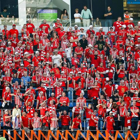 Knapp 4000 Fans von Union Berlin begleiteten die "Eisernen" zur Champions-League-Premiere nach Madrid.