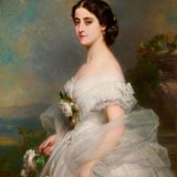 Die spanische Opernsängerin Adeline Patti, gemalt in einem weißen Kleid mit Tüll