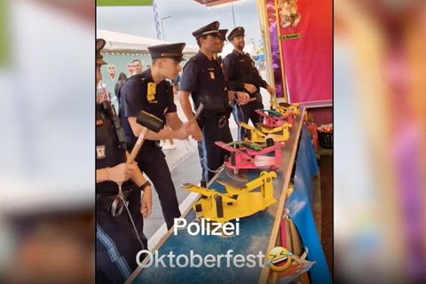 Lustig oder geschmacklos? Polizei München vergnügt sich auf Oktoberfest – und geht damit auf TikTok viral