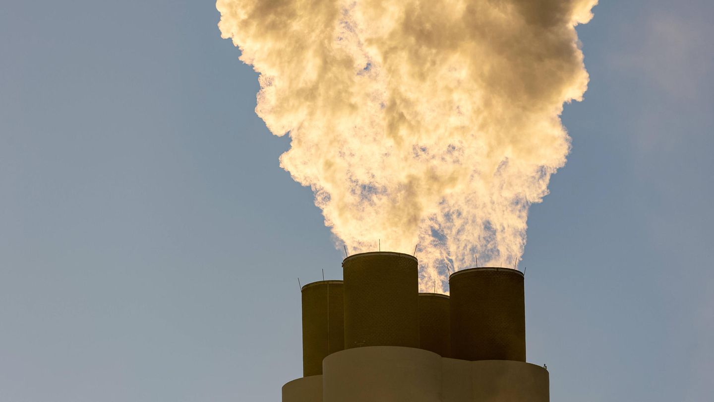 Luftverschmutzung in Deutschland: Rauch steigt von einem Industriekamin auf