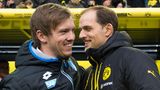 In einem seiner ersten Spiele als Cheftrainer trifft er auf seinen Entdecker. Thomas Tuchel, hier Trainer bei Borussia Dortmund, hatte Jahre zuvor als Coach der zweiten Mannschaft des FC Augsburg den dauerverletzten Spieler Nagelsmann in sein Trainerteam geholt. Drei Jahre wird Nagelsmann in Hoffenheim bleiben und die Mannschaft von einem Abstiegsplatz in die Champions League führen.