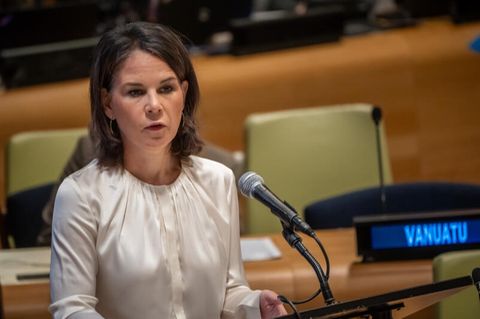 Außenministerin Annalena Baerbock beim "Zukunfts-Gipfel" der Vereinten Nationen in New York