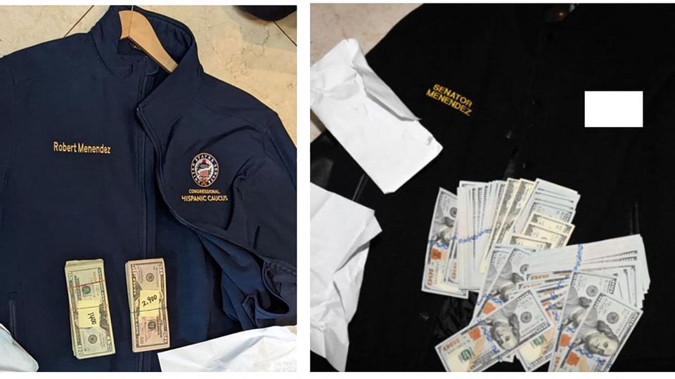 In Jacken und Umschlägen verstecktes Bargeld: Diese Bilder wurden mit der Anklage gegen Bob Menendez veröffentlicht