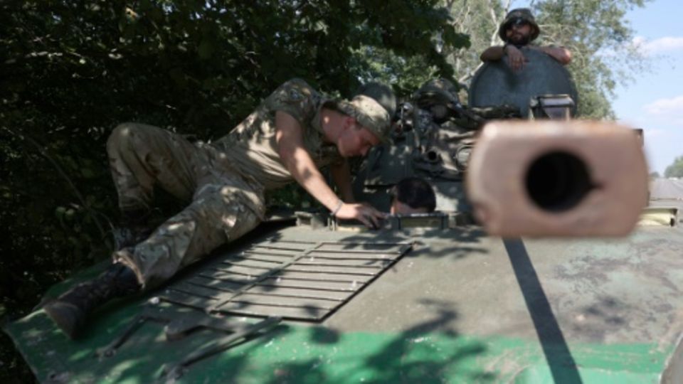 Ukrainische Soldaten bei einer Kampfpause