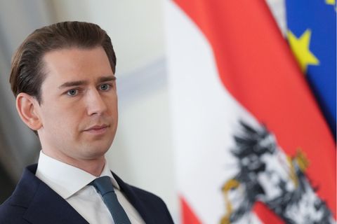 Österreichs Ex-Kanzler Sebastian Kurz bei einer Pressekonferenz