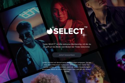 Tinder Select darf man bislang nur auf Einladung beitreten (Screenshot)
