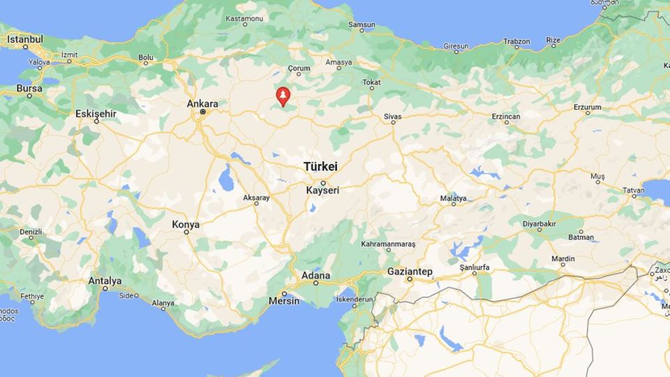 Eine Karte zeigt Teile der Türkei