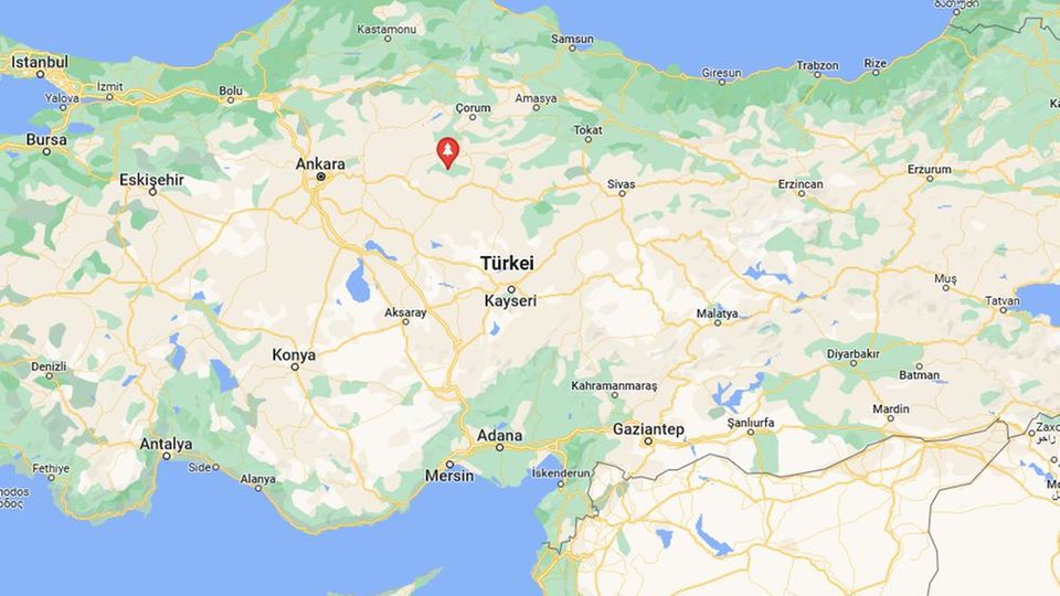 Eine Karte zeigt Teile der Türkei Eine Karte zeigt Teile der Türkei