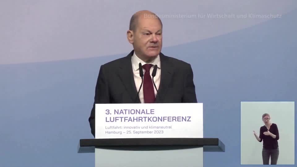 Video: Scholz gegen Wettbewerbsverzerrung durch CO2-neutrale Flugkraftstoffe