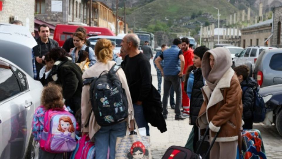 Flüchtlinge aus Berg-Karabach in Goris in Armenien
