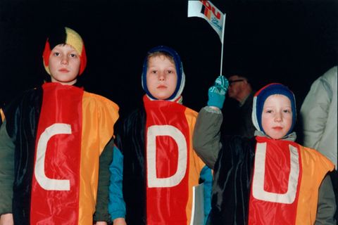 Beim CDU Wahlkampf 1990 mischen sogar die kleinsten mit