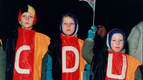 Beim CDU Wahlkampf 1990 mischen sogar die kleinsten mit