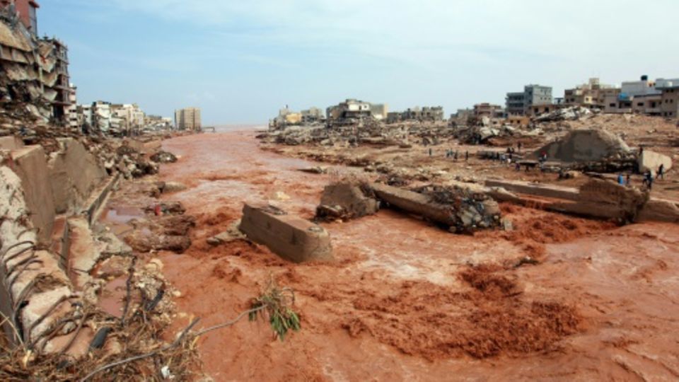Die libysche Küstenstadt Darna am 11. September 2023