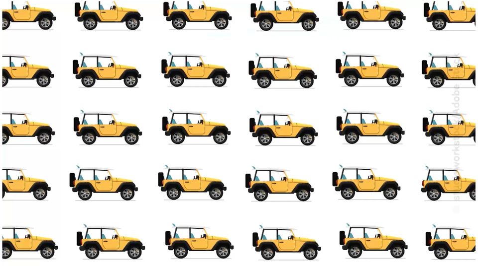 Kniffliges Suchbild: Welcher Jeep unterscheidet sich von allen anderen? Kniffliges Suchbild: Welcher Jeep unterscheidet sich von allen anderen?