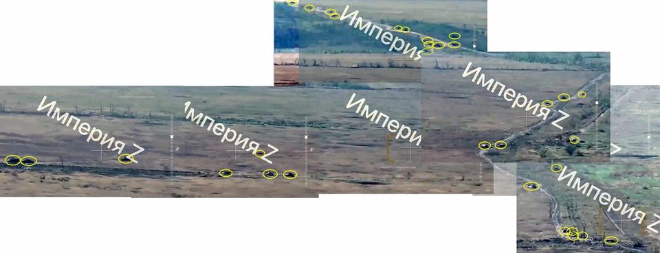 Krieg gegen die Ukraine: Hier sind die Wracks aus dem Video markiert Hier sind die Wracks aus dem Video markiert