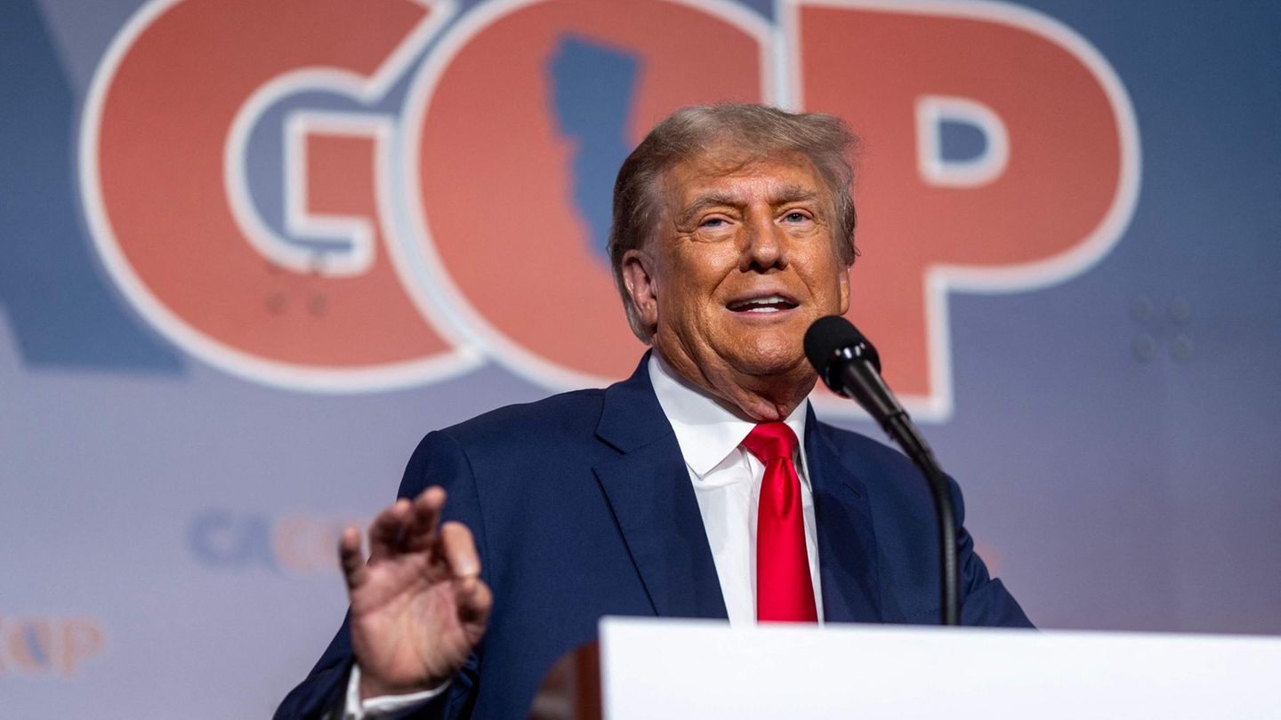 Donald Trump präsentiert in Kalifornien seine düstere Vision für die USA Donald Trump beim Parteitag der Republikaner in Kalifornien