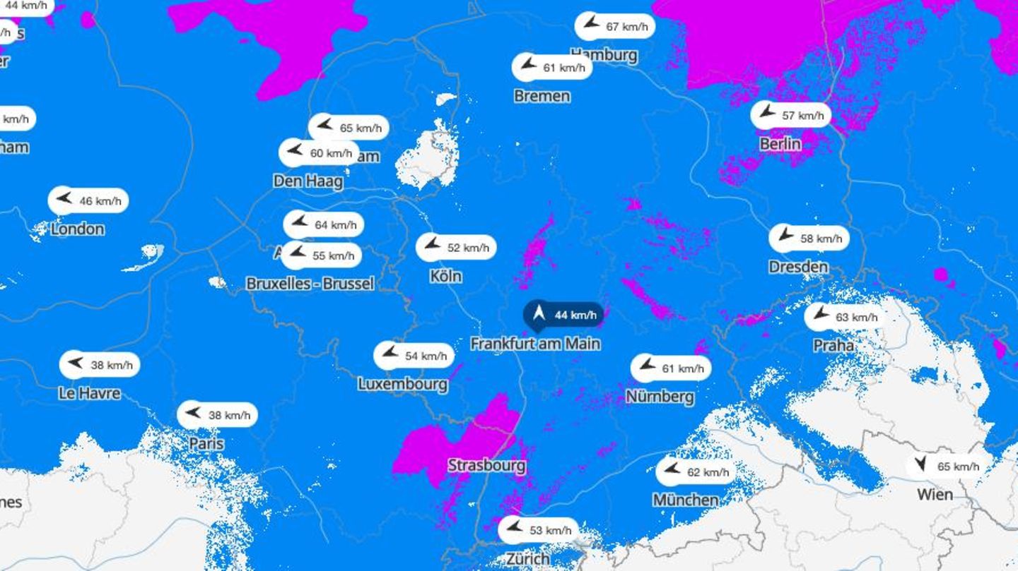 DWD Warnung vor Sturmböen karte